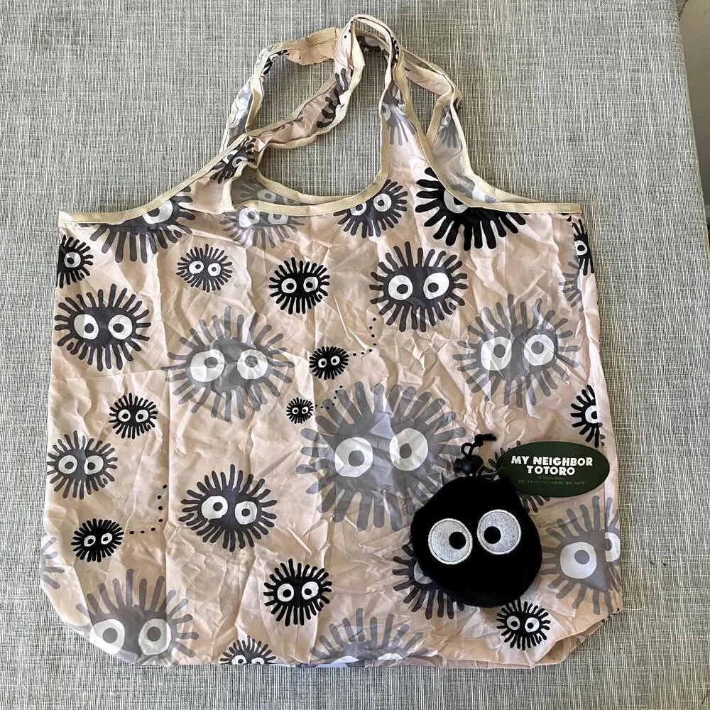 Spirited Away Ghibli Studio Foldable Shopping Bag with Charm Purse NWT - Picture 1 of 3